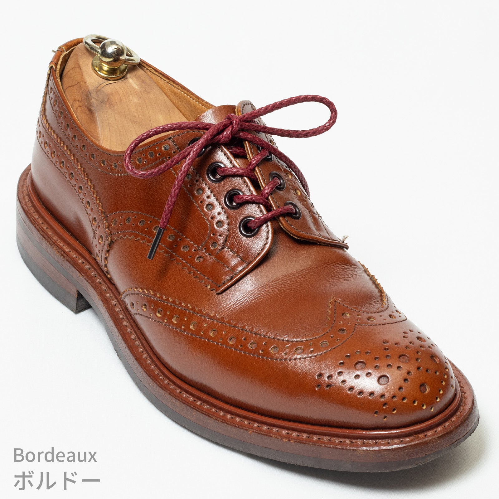 蝋引き靴紐　丸紐石目柄3.5mm