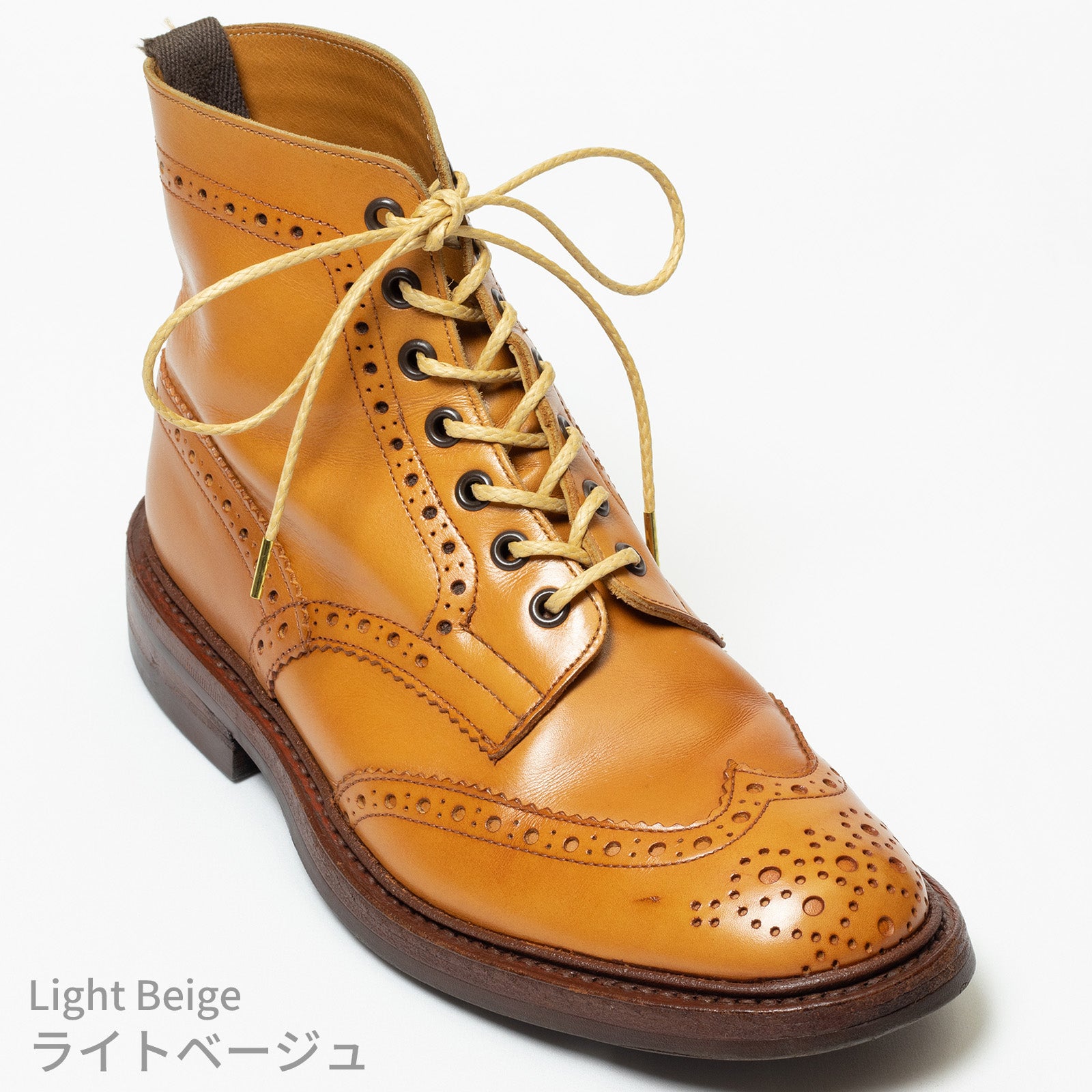 蝋引き靴紐　丸紐石目柄3.5mm