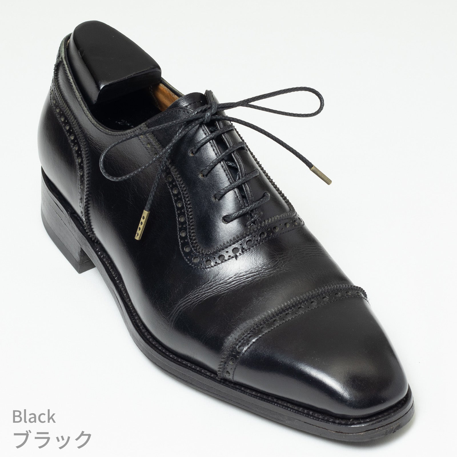 ほどけにくい蝋引き靴紐　丸紐石目柄2.2mm